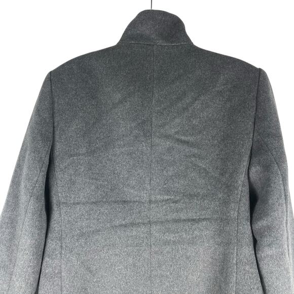 Ann Taylor Funnel Neck Wool Blend Tailored Coat Hidden Button Gray Size S - Picture 8 of 12